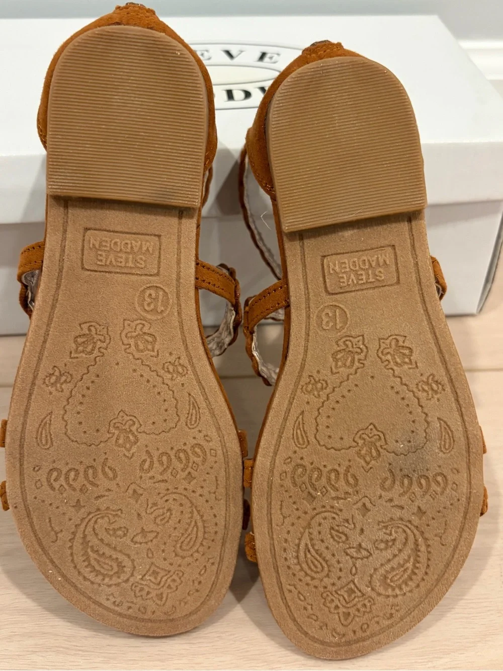 Steve Madden Braided Strappy Sandals — Tan Brown